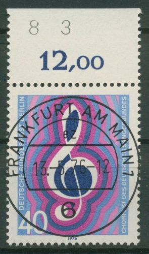 Berlin 1976 Sängerbund Chorfest Violinschlüssel 522 OR mit TOP-Stempel Frankfurt