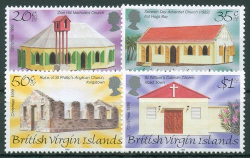 Britische Jungferninseln 1999 Weihnachten Kirchen 976/79 postfrisch