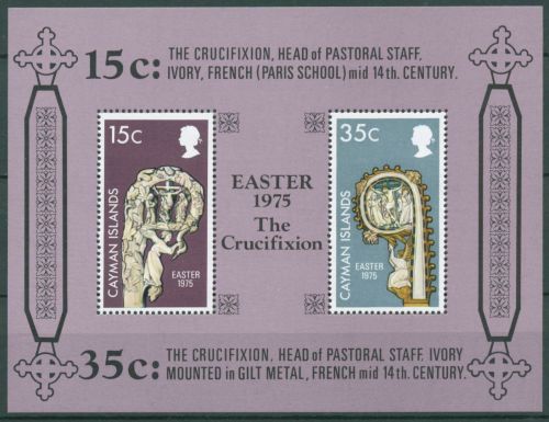 Cayman-Islands 1975 Ostern Bischofsstäbe Block 7 postfrisch (C65853)