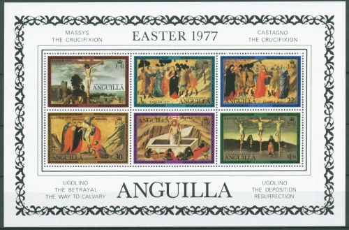 Anguilla 1977 Ostern Gemälde Block 16 postfrisch (C65857)