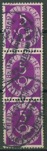 Bund 1951 Posthorn Bogenmarken 125 3er-Streifen gestempelt