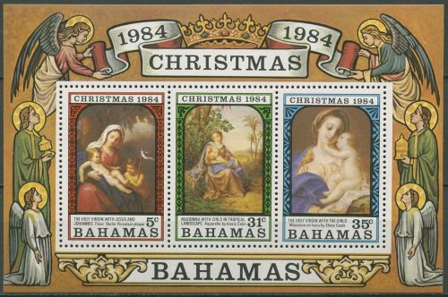 Bahamas 1984 Weihnachten Gemälde Block 44 postfrisch (C97226)