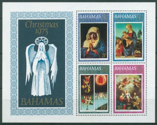 Bahamas 1973 Weihnachten Gemälde Block 9 postfrisch (C65861)