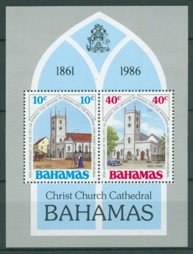 Bahamas 1986 Stadt & Bistum Nassau Kathedrale Block 49 postfrisch (C65865)