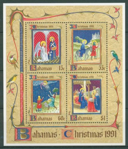 Bahamas 1991 Weihnachten Block 65 postfrisch (C65868)