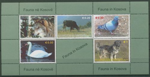 Kosovo (UNMIK) 2006 Tiere Schwan Taube Hund Block 1 postfrisch (C90259)
