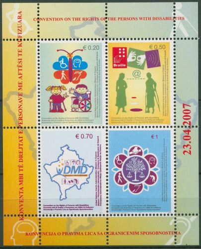 Kosovo (UNMIK) 2007 Menschenrechte Block 5 postfrisch (C90266)