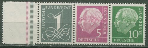 Bund 1960 Heuss/Ziffer (WZ liegend) Zusammendruck W 18 YII postfrisch