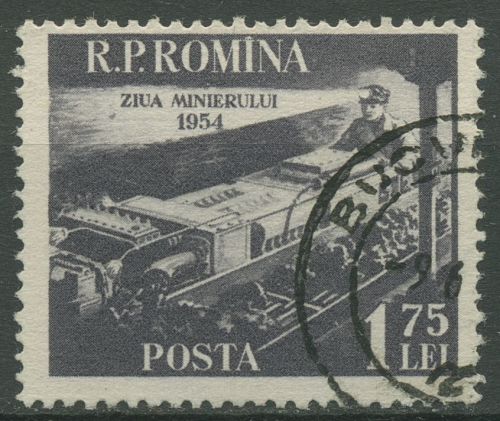 Rumänien 1954 Tag der Bergarbeiter 1478 gestempelt