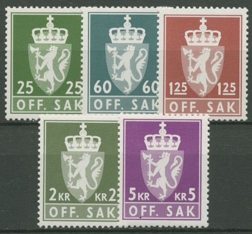 Norwegen 1975 Dienstmarke Wappen D 97/101 postfrisch