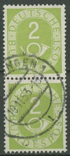 Bund 1951 Posthorn Bogenmarken 123 senkrechtes Paar gestempelt