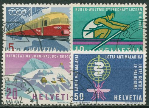 Schweiz 1962 Ereignisse Elektro-TEE-Zug Ruder-WM Malaria 747/50 gestempelt