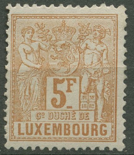 Luxemburg 1882 Allegorische Zeichnung 56 B mit Falz