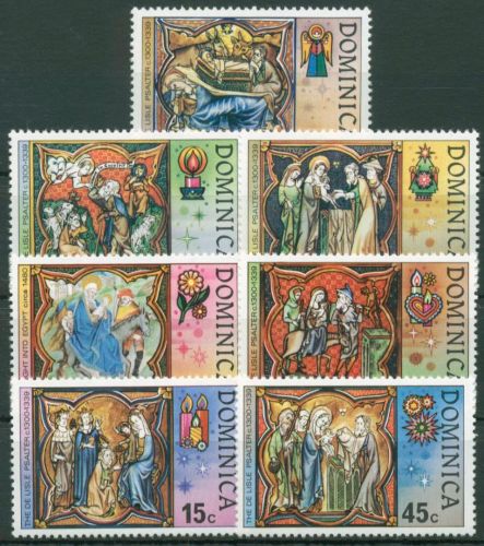 Dominica 1977 Weihnachten Buchillustration 552/58 postfrisch