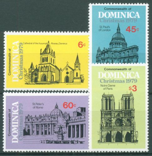 Dominica 1979 Weihnachten Kathedralen 651/54 postfrisch