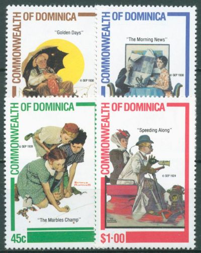 Dominica 1982 Norman Rockwell Gemälde 768/71 postfrisch