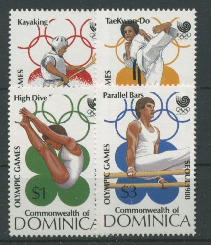 Dominica 1988 Olympische Sommerespiele Seoul 1081/84 postfrisch