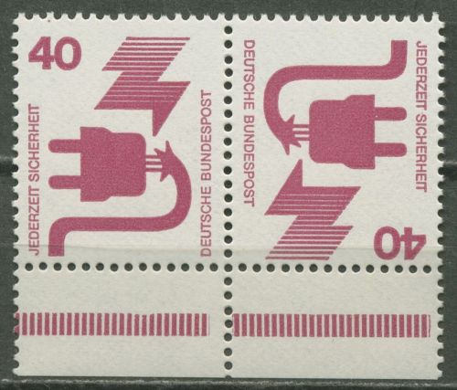 Bund 1972 Unfallverhütung ZD mit Unterrand durchgezähnt K 12 a UR dgz postfrisch