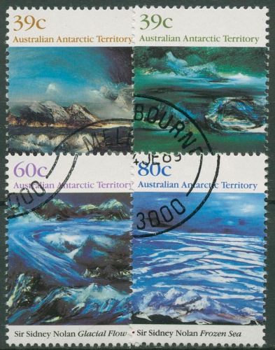 Austral. Antarktis 1989 Eislandschaften Gemälde 84/87 gestempelt