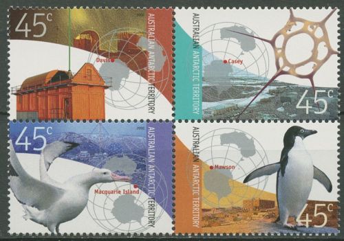 Austral. Antarktis 2002 Forschungsstationen Tiere 149/52 ZD postfrisch