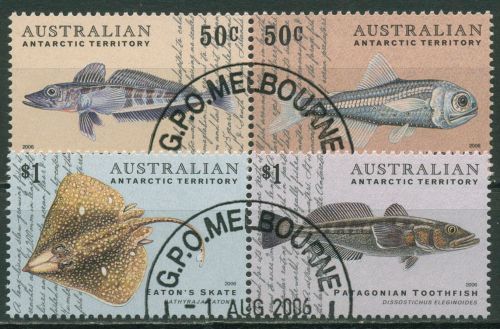 Austral. Antarktis 2006 Fische Seehecht Rochen 165/68 ZD gestempelt