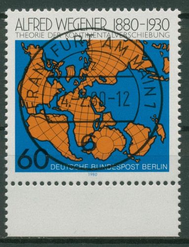 Berlin 1980 Meteorologe Alfred Wegener 616 mit TOP-Stempel Frankfurt