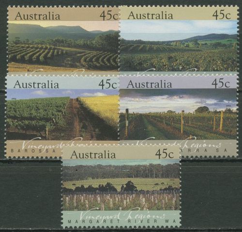 Australien 1992 Weinanbaugebiete 1301/05 postfrisch