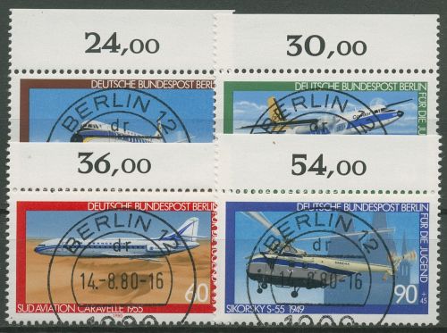 Berlin 1980 Luftfahrt Flugzeuge 617/20 OR mit TOP-Stempel Berlin