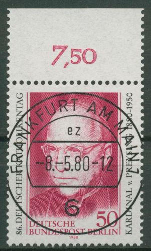 Berlin 1980 Katholikentag 624 OR mit TOP-Stempel Frankfurt