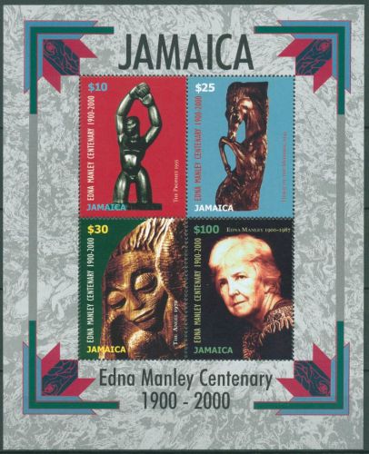 Jamaika 2000 Kunst Skulpturen Edna Manley Block 50 postfrisch (C65894)