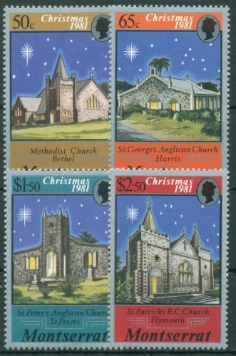 Montserrat 1981 Weihnachten Kirchen 476/79 postfrisch