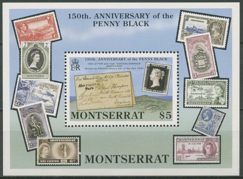 Montserrat 1990 Briefmarken MiNr. 1 Großbritannien Block 57 postfrisch (C97295)