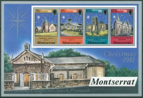 Montserrat 1981 Weihnachten Kirchen Block 25 postfrisch (C65895)