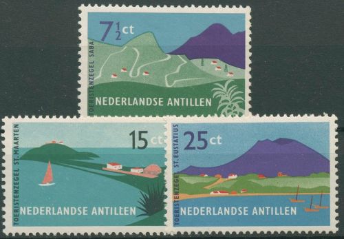 Niederländische Antillen 1957 Tourismus Insel Saba St.Maarten 57/59 postfrisch