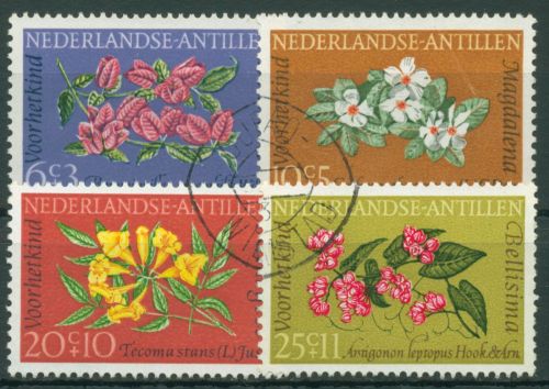 Niederländische Antillen 1964 Voor het Kind Blumen Blüten 141/44 gestempelt