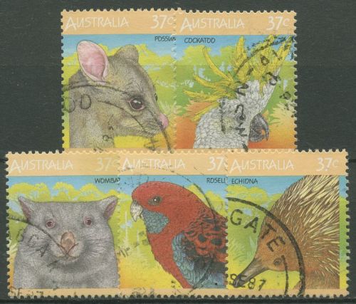 Australien 1987 Tiere Wombat Rosella Kakadu Ameisenigel 1041/45 gestempelt