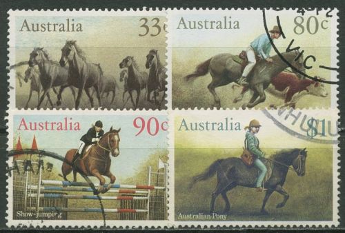 Australien 1986 Pferde Springreiten 968/71 gestempelt