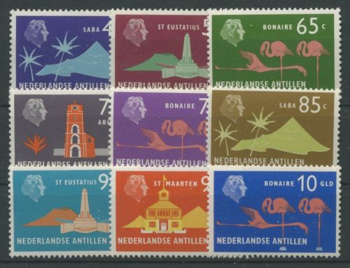 Niederländische Antillen 1973 Inseln Berge 254/62 postfrisch