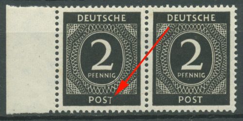 Alliierte Besetzung 1946 I. Kontrollratsausg. Plattenfehler 912 I postfrisch