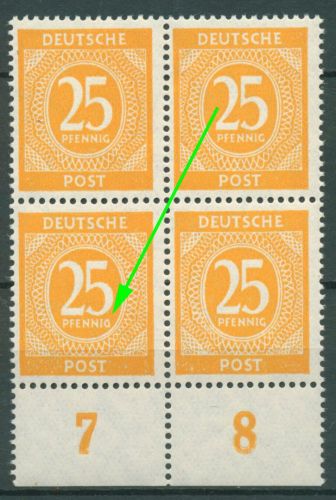 Alliierte Besetzung 1946 I. Kontrollratsausg. Plattenfehler 927 II postfrisch