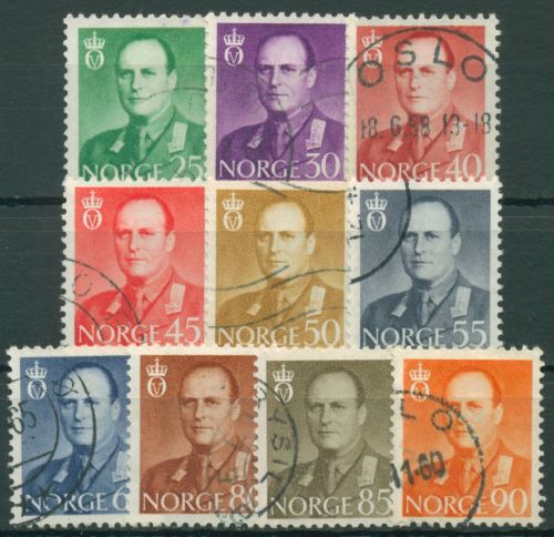 Norwegen 1958 König Olav V. 418/27 gestempelt