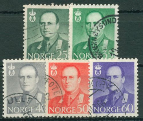 Norwegen 1962 König Olaf V. 471/75 gestempelt