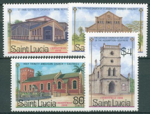 St. Lucia 1986 Weihnachten Kirchen 877/80 postfrisch