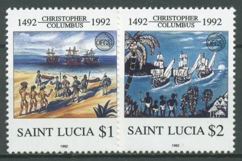 St. Lucia 1992 OECS Christoph Kolumbus Segelschiffe 1001/02 postfrisch