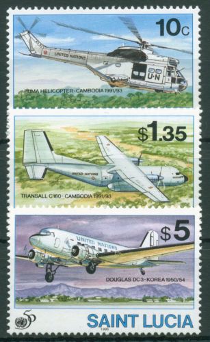 St. Lucia 1995 Vereinte Nationen UNO Flugzeuge 1033/36 postfrisch