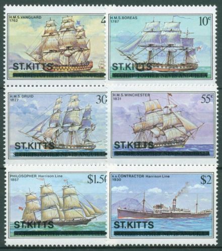 St. Kitts 1980 Schiffe 33/38 postfrisch