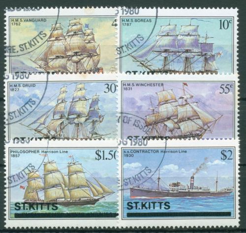 St. Kitts 1980 Schiffe 33/38 gestempelt