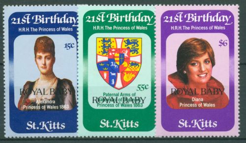 St. Kitts 1982 Prinzessin Diana Geburt von Prinz William 87/89 postfrisch