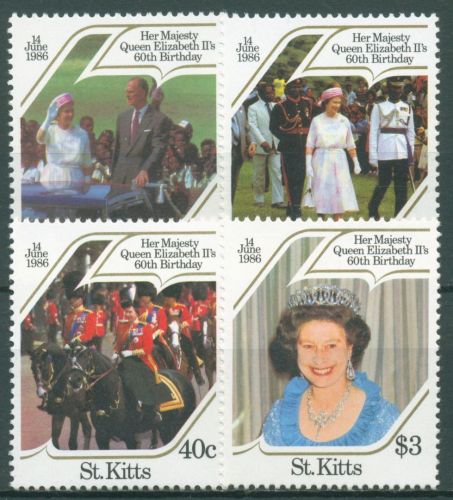 St. Kitts 1986 Königin Elisabeth II. 172/75 postfrisch