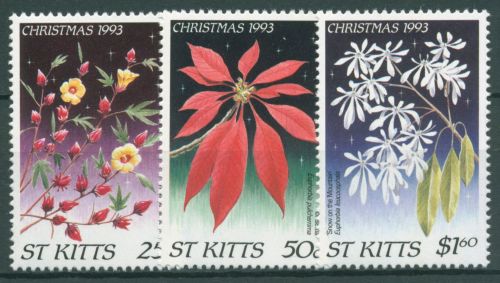 St. Kitts 1993 Weihnachten Blumen 364/66 postfrisch